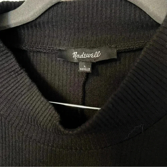 Madewell Ribbed Mock Turtle Neck Dress Short Midi Length - Picture 4 of 6